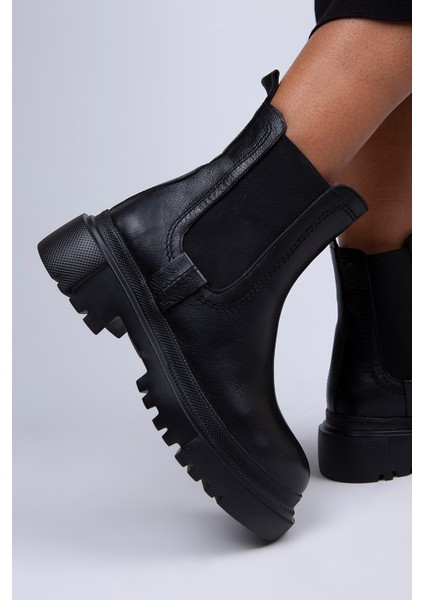 Emma Kadın Hakiki Deri Çift Taraf Lastikli Siyah Bot indirimleri