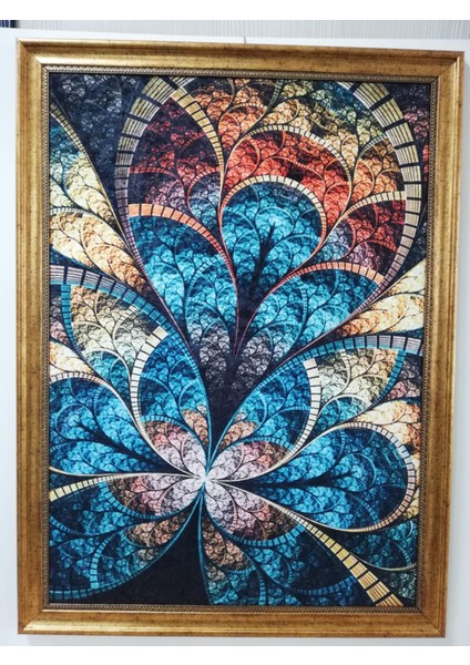 Halı Tablo Yıkanabilir Solmayan Parlak ve Canlı 60CM x 80 cm Dekoratif Çerçeveli Taplo