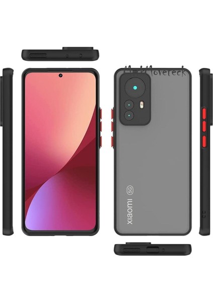 Xiaomi Mi 12T Uyumlu Kılıf Kamera Lens Korumalı Arkası Mat Buzlu Silikon Tuşları Renkli Ultra Ince Military