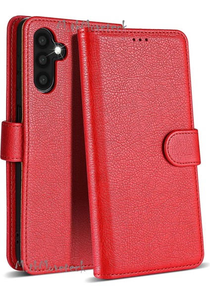 Samsung Galaxy A34 5g Uyumlu Kılıf Kamera Korumalı 360 Tam Kaplar Deri Dokulu Cüzdan Kapaklı Standlı