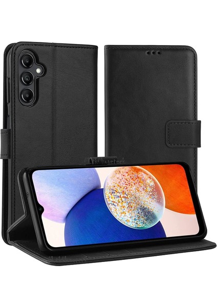 Samsung Galaxy A54 5g Uyumlu Kılıf Kamera Korumalı 360 Tam Kaplar Deri Dokulu Cüzdan Kapaklı Standlı