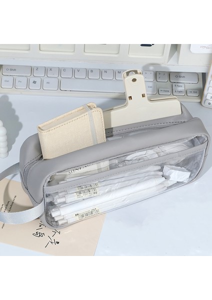 Sevimli Stil Kalem Kutusu Çantası Büyük Kapasiteli Şeffaf Kalem Çantası (Yurt Dışından)