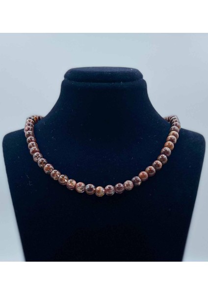 Kan Kuvars Doğal Taş Kolye 6 mm Küre Kesim