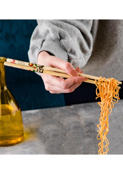 Ahşap Chopstick Ve Noodle Makarna Tabağı Set