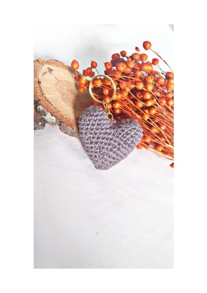 MARCİELO Accessories Amigurumi Kalpli Anahtarlık - Amigurumi Anahtarlık - Kalp Anahtarlık