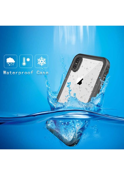 Apple iPhone Xs Max ile Uyumlu Kılıf Su Geçirmez 360 Derece Koruma Waterproof Telefon Kılıfı