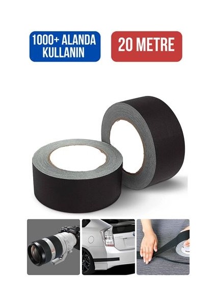 12 Adet Siyah Çok Amaçlı Tamir Bantı 48MMX10MT