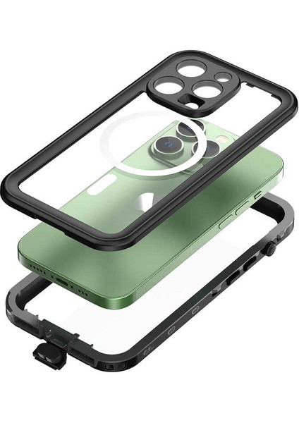 Apple iPhone 14 Pro Max ile Uyumlu Kılıf Su Geçirmez 360 Derece Koruma Waterproof Telefon Kılıfı