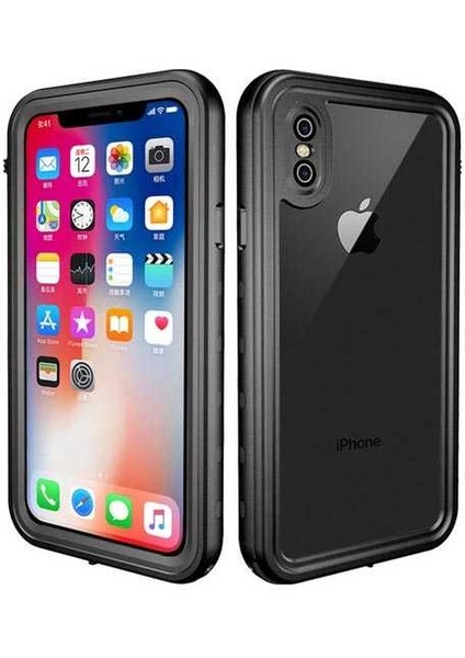 Apple iPhone x ile Uyumlu Kılıf Su Geçirmez 360 Derece Koruma Waterproof Telefon Kılıfı