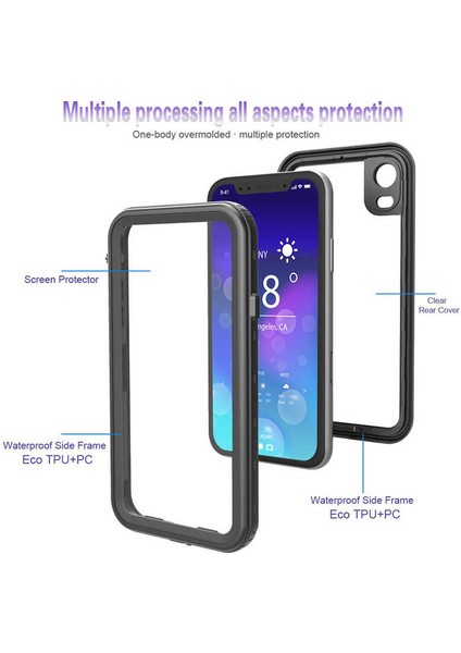 Apple iPhone Xr 6.1 ile Uyumlu Kılıf Su Geçirmez 360 Derece Koruma Waterproof Telefon Kılıfı