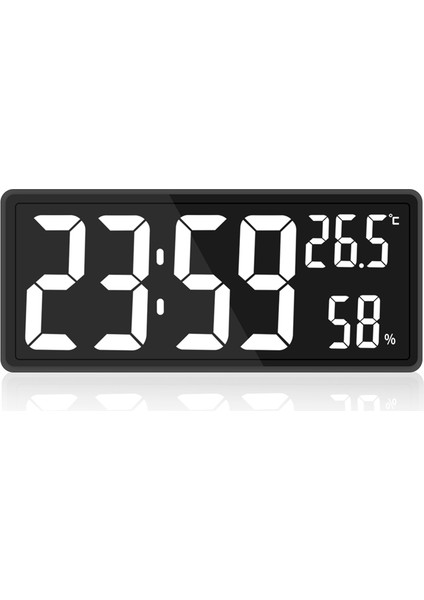 LED Dijital Duvar Saati, Sayılar Görüntüsü, Iç Temperature & Humidity, Farmhouse, Home, Classroom, Office White (Yurt Dışından)
