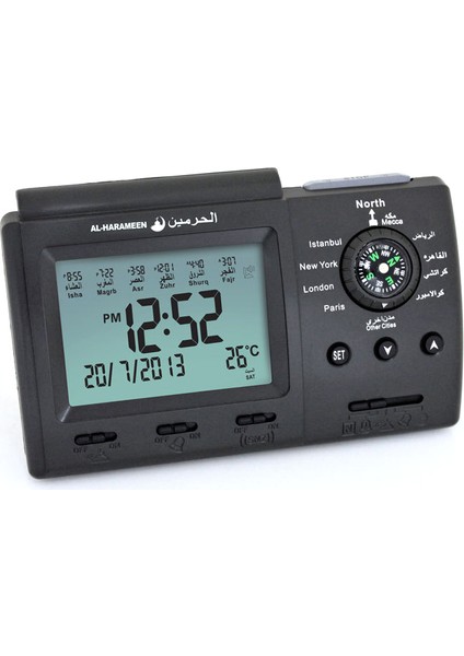 Otomatik Dijital Saat Islami Azan Müslüman Dua Alarm Azan Saat Masaüstü Saat Ev Dekorasyonu Siyah (Yurt Dışından)
