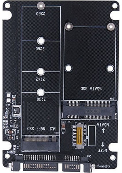 M.2 Ngff Ssd'e Sata 3.0 Adapter Card Msata Ssd'e Sata 3.0 Riser Card 2'e 1 Dönüştürücü Adapter Card (Yurt Dışından)