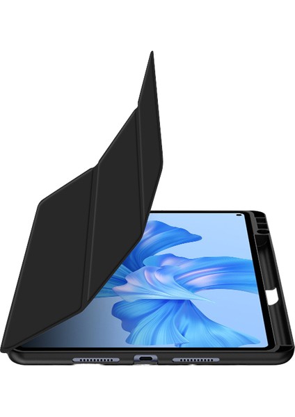 Huawei MATEPADPRO11 Tablet Koruyucu Kılıf Deri Kılıf 11 Inç Kalem Yuvası ile Üçe Katlanmış Koruyucu Kılıf Yumuşak Kabuk (Yurt Dışından)