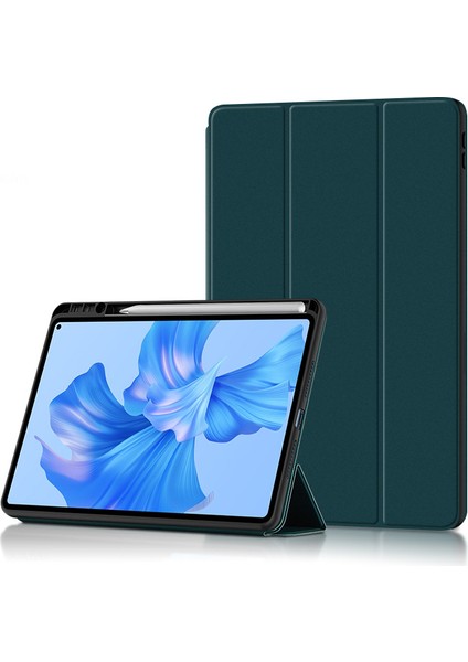 Huawei MATEPADPRO11 Tablet Koruyucu Kılıf Deri Kılıf 11 Inç Kalem Yuvası ile Üçe Katlanmış Koruyucu Kılıf Yumuşak Kabuk (Yurt Dışından)