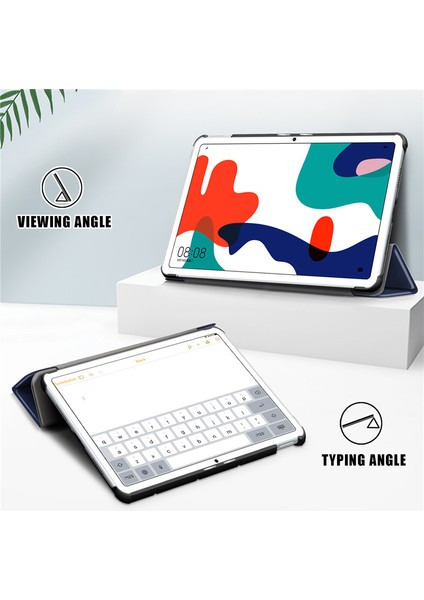 Huawei Matepad 10.4 Tablet Kılıfı Üç Katlı Düz Renk 10.4 Inç Deri Kılıf Kabuğu (Yurt Dışından) fiyatları