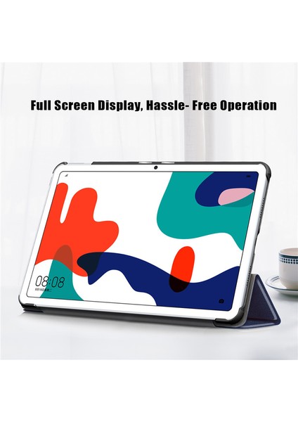Huawei Matepad 10.4 Tablet Kılıfı Üç Katlı Düz Renk 10.4 Inç Deri Kılıf Kabuğu (Yurt Dışından) fırsatları