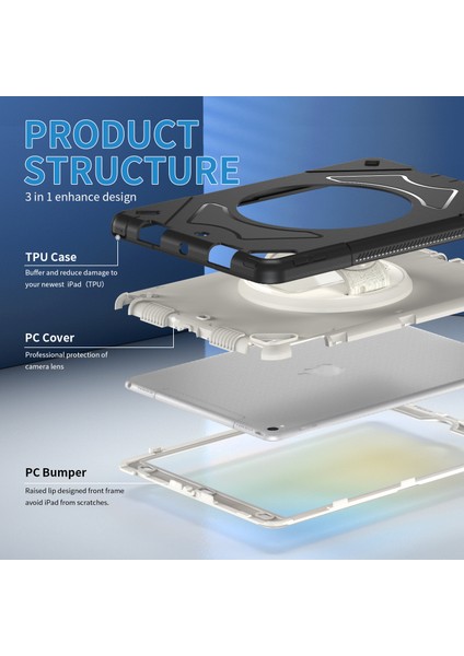 iPad 10.2 Inç 789 Nesil Koruyucu Kılıf Kalınlaştırılmış Düşme Önleyici Apple Tablet Koruyucu Kılıf (Yurt Dışından)