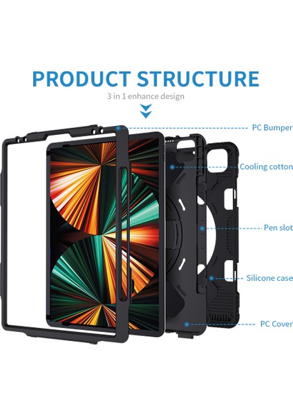 IPADPRO12.9 Kalem Yuvalı Koruyucu Kapak Düşmeyi Önleyici Silikon Her Şey Dahil Tablet Koruyucu Kılıf (Yurt Dışından)
