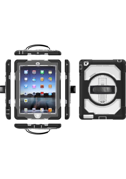 ipad 234 Evrensel Silikon Tablet Kılıfı 360° Dönebilen Apple Tablet Kılıfı (Yurt Dışından)