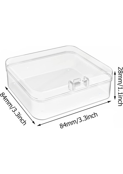 24 Pcs Mini Plastic Storage Containers Box, 3.3x3.3 Inches Empty Hinged Box,için Mücevher, Hardware, Game Pieces, Crafts (Yurt Dışından)