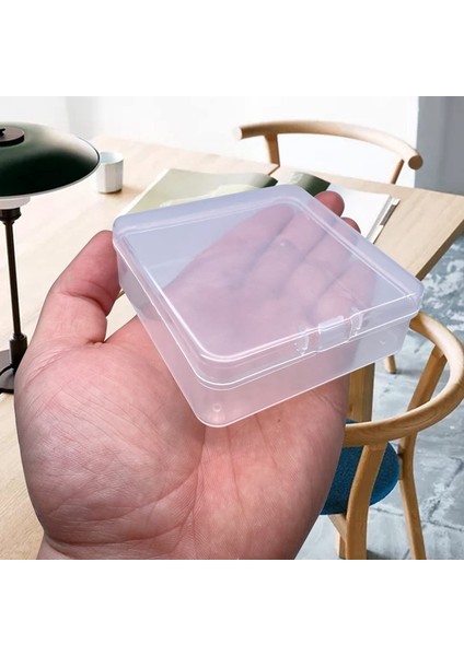 24 Pcs Mini Plastic Storage Containers Box, 3.3x3.3 Inches Empty Hinged Box,için Mücevher, Hardware, Game Pieces, Crafts (Yurt Dışından)