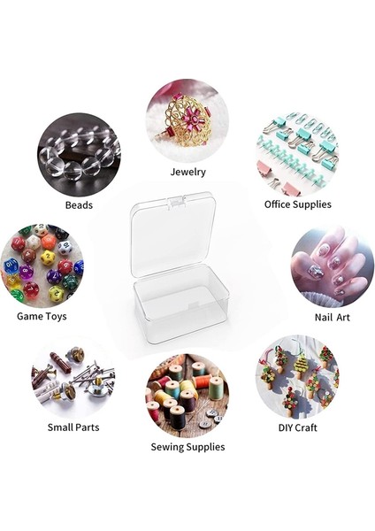 24 Pcs Mini Plastic Storage Containers Box, 3.3x3.3 Inches Empty Hinged Box,için Mücevher, Hardware, Game Pieces, Crafts (Yurt Dışından)