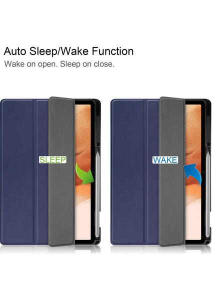 Samsung T730/T736 Tablet Pc Koruyucu Kılıf Üç Katlı Kalem Yuvası Düz Renk S7LITE12.4 Koruyucu Kılıf S7 Fe (Yurt Dışından) fiyatları