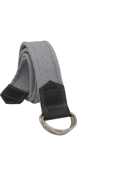 ANATOLİACRAFT Erkek Kadın Kız Genç Için Unisex Derili D Tokalı Nikel Halkalı Dokuma Açık Gri Taktik Spor Kanvas Kot Bez Kemer