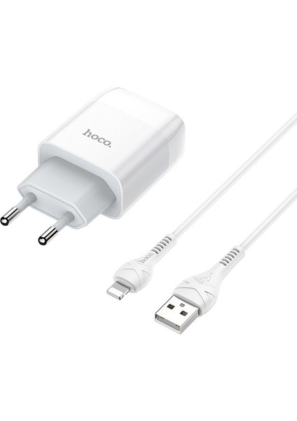 C73A Çift USB Girişli Hızlı Şarj Adaptörü ve Hızlı Iphone Şarj Kablosu 1m