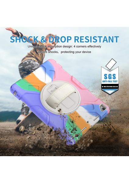 Apple Tablet Koruyucu Kılıf 10.2 Inç Üç Geçirmez Silikon Çocuk Düşme Önleyici Kılıf Gökkuşağı Renkli Kontrast ipad Kılıfı (Yurt Dışından) indirimleri