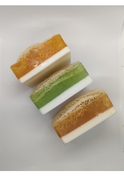 Doğal Kabak Lifli Ballı Eşek Sütü + Keçi Sütü + Aloe Vera 3'Lü Sabun
