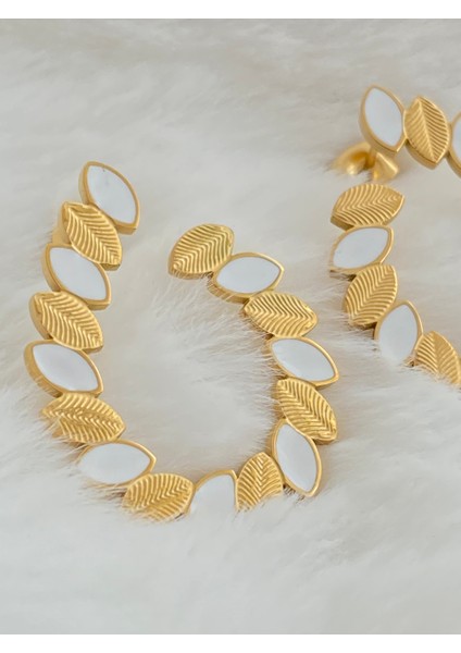 Yaprak Gold Küpe