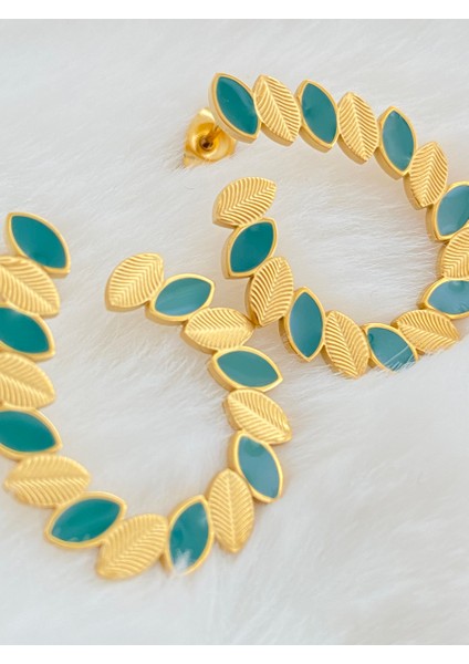 Yaprak Gold Küpe