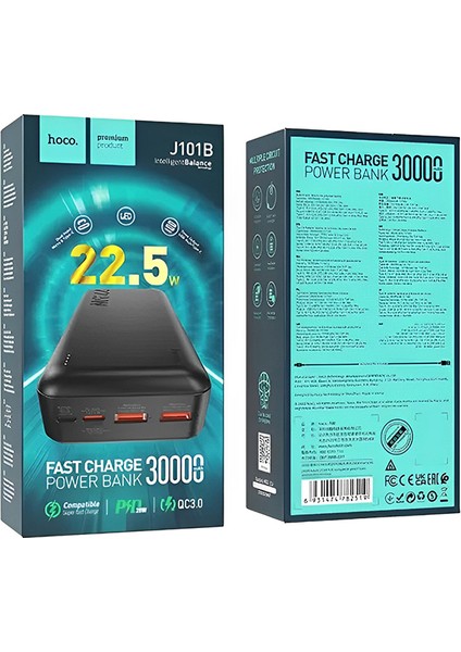 J101B 22.5W 30000 Mah Hızlı Şarj Powerbank