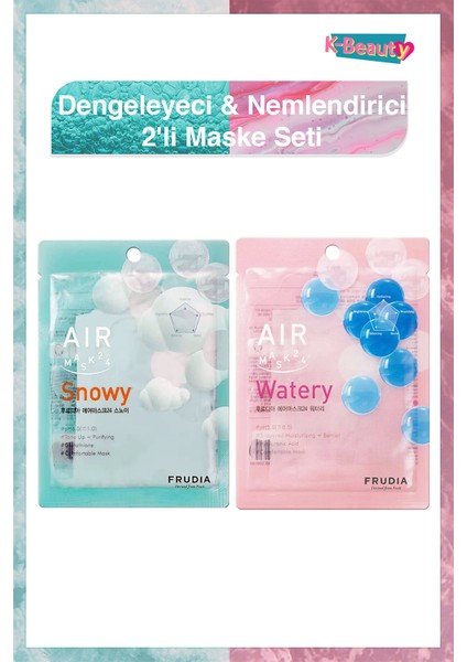 Aiır Snowy Maske + Frudia Air Watery Maske 2'li Set