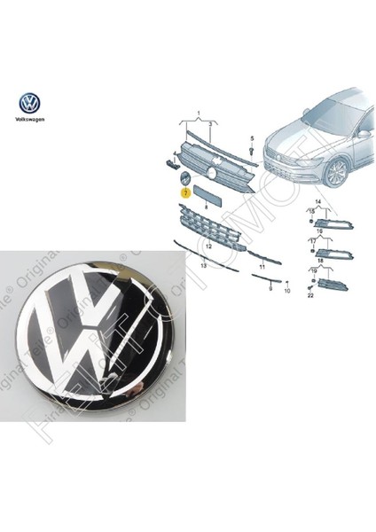 Golf 2017-2020 Ön Panjur Arması Logo Acc 3G0853601A fırsatları