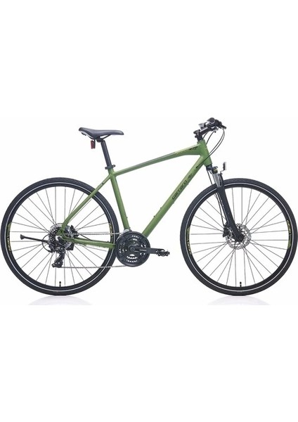 Sportive 225 28 Jant 24 Vites 50.8 cm Hidrolik Disk Fren Şehir Bisikleti - Mat Haki Yeşil - Siyah - Yeşil