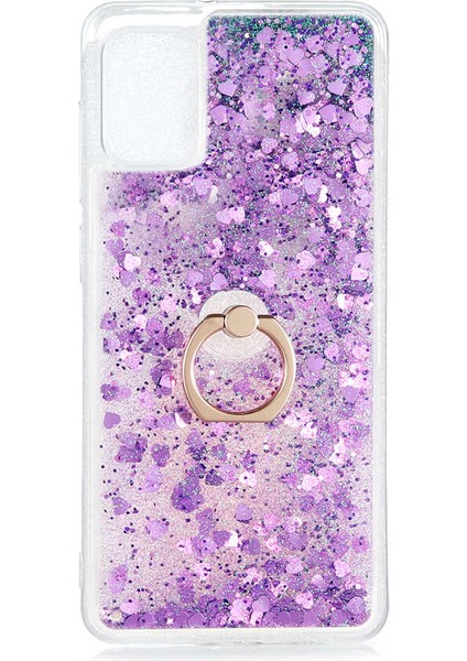 Galaxy A31 Kılıf Zore Milce Simli Pullu Yüzüklü Kılıf