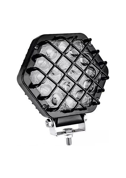 Beyaz LED Siyah Kafes Off Road Sis Farı Çalışma Lambası 16 LED 12-24V 45W