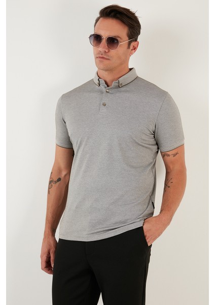 Pamuklu Slim Fit Polo T Shirt Erkek Polo T Shirt 646R1000