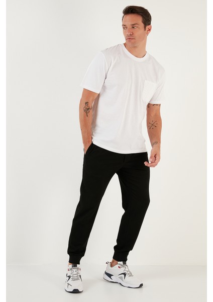 % 100 Pamuk Relaxed Fit Tek Cepli Bisiklet Yaka T Shirt Erkek T Shirt 5902505