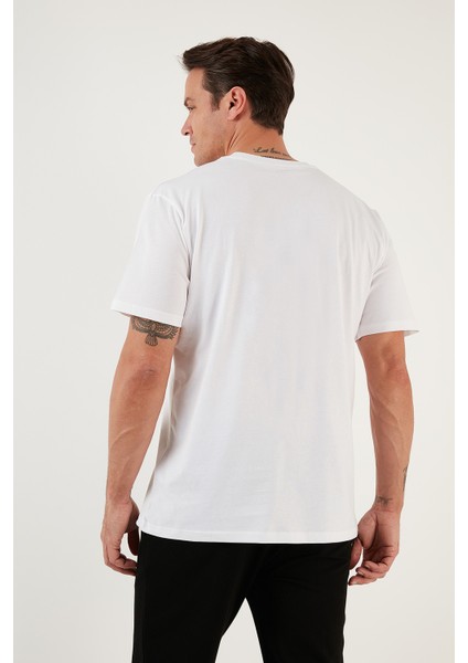 % 100 Pamuk Relaxed Fit Tek Cepli Bisiklet Yaka T Shirt Erkek T Shirt 5902505