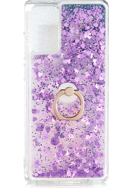 Galaxy Note 20 Kılıf Zore Milce Simli Pullu Yüzüklü Kılıf