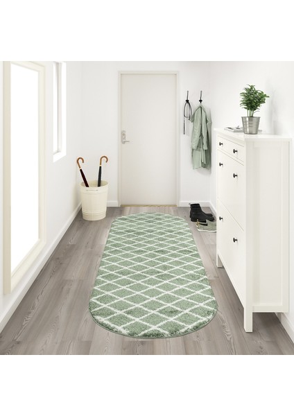 Royal Shaggy Doğal Kaymaz Taban Yumuşak Yıkanabilir Oval Yolluk Halı