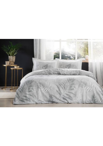 Özdilek Çift Kişilik Ranforce Nevresim Takımı Frunze Gri