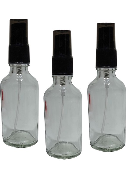 3 Adet 50 ml Erkek Cam Parfüm Şişesi Doldurulabilir Spreyli