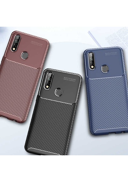 Oppo A31 Kılıf Kamera Çıkıntılı Karbon Fiber Dokulu Renk Atmaz Koruyucu Kapak (Negro) modelleri