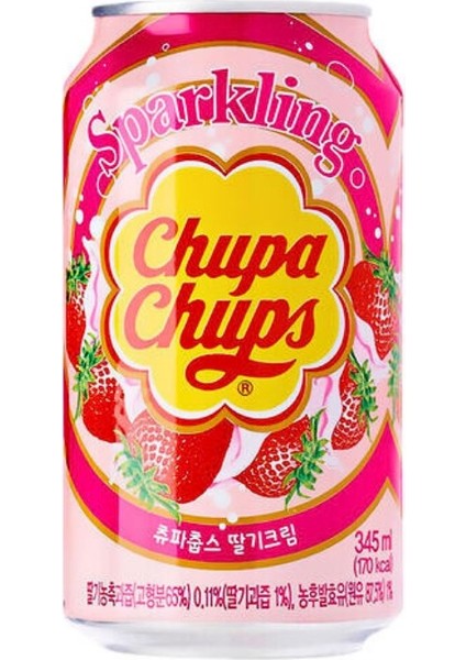 Chupa Chups Sparkling Strawberry Cream Flavour 345 ml