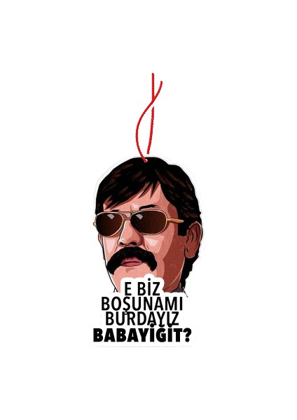 E Biz Boşuna Mı Buradayız Tasarımlı Ahşap Oto Dikiz Ayna Süsü